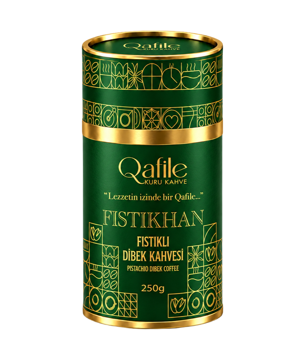 Qafile Fıstıkhan Fıstıklı Dibek Kahvesi 250g yeşil teneke kutu